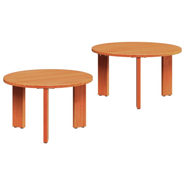 vidaXL Table basse 2 Pièces Marron cire 47 5 x 47 5 x 27 cm