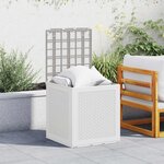 vidaXL Boîte de Rangement de Jardin Blanc 55 x 53 x 57 cm
