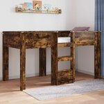 vidaXL Lit Superposé pour Enfants avec stockage Chêne fumé 90 x 190 cm