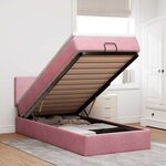 vidaXL Cadre de lit ottoman avec matelas rose 100x200 cm velours