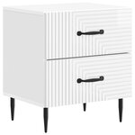 vidaXL Cabinet de chevet 2 pièces Blanc brillant 43 x 34 5 x 47 5 cm