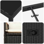 vidaXL Ensemble de salle à manger pour jardin 7 Pièces Noir Poly rotin