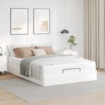 vidaXL Cadre de lit avec matelas Blanc pur 140 x 190 cm Faux cuir