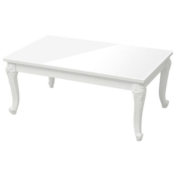 vidaXL Table basse blanc brillant 100x50x42 cm bois d'ingénierie
