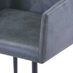 vidaXL Chaises à manger et accoudoirs lot de 2 gris similicuir daim