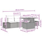vidaXL Ensemble de salle à manger de jardin de 5 pièces avec coussins en rattan poly beige et acacia