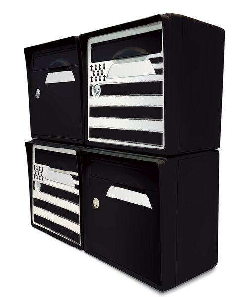 Pack de 4 boîtes aux lettres murales - 2x "Breizh" - 2x "Noir intense"