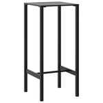 vidaXL Table de bar noir 50x50x110 cm acier enduit de poudre