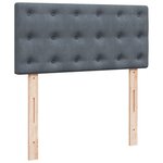 vidaXL Sommier à lattes de lit et matelas Gris foncé 90x190 cm Velours