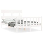vidaXL Cadre de lit sans matelas blanc 120x200 cm bois de pin massif