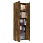 vidaXL Armoire de bureau Chêne fumé 60x32x190 cm Bois d'ingénierie