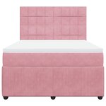 vidaXL Sommier à lattes de lit avec matelas Rose 140x190 cm Velours