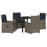 vidaXL Ensemble de 5 pièces de salle à manger de jardin en rattan poly gris