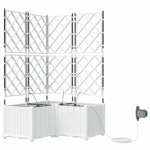 vidaXL Cache-pot de jardin 3 Pièces Blanc Acier