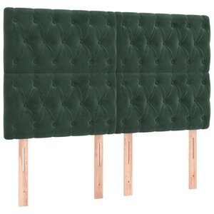vidaXL Têtes de lit 4 Pièces Vert foncé 80x7x78/88 cm Velours
