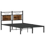 vidaXL Cadre de lit sans matelas chêne fumé 120x190 cm bois ingénierie