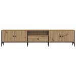 vidaXL Meuble TV à tiroir chêne artisanal 200x25x44 cm bois ingénierie