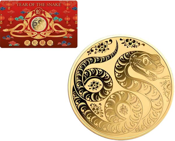 Pièce de monnaie en Or 3000 Francs g 0.031 (1/1000 oz) Millésime 2025 Gold Gift YEAR OF THE SNAKE 1/1000