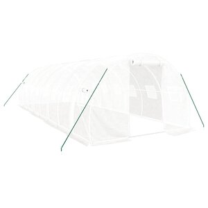vidaXL Serre avec cadre en acier blanc 24 m² 8x3x2 m