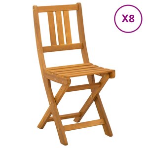 vidaXL Chaises de bistrot d'extérieur 8 Pièces Naturel 40 x 42 x 85 cm