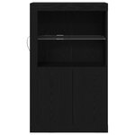 Buffet vidaXL avec lumières LED Chêne noir 60 5x37x100 cm