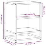 vidaXL Table de chevet sonoma gris 40x31x50 cm bois d'ingénierie métal