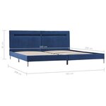 vidaXL Cadre de lit avec LED sans matelas bleu tissu 160x200 cm