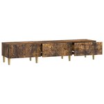 vidaXL Meuble TV 147 x 34 5 x 30 cm Chêne fumé Bois d'ingénierie
