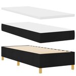 vidaXL Lit Box Spring avec Matelas & LED Noir 80x200 cm Tissu