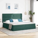 vidaXL Lit avec rangement et matelas Vert foncé 200 x 200 cm Velours