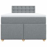 vidaXL Sommier à lattes de lit et matelas gris clair 120x190 cm tissu