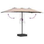 vidaXL Parasol de jardin Taupe 385 x 209 x 244 cm Polyester
