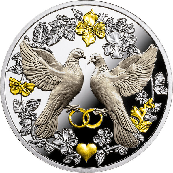 Monnaie WEDDING DOVES Love Argent 500 Francs Cameroon 2026 (PRÉCOMMANDE)