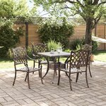vidaXL Ensemble de tables de jardin 5 Pièces Bronze Aluminium coulé