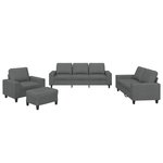 vidaXL Ensemble de canapés 4 Pièces gris foncé tissu