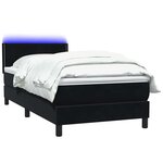 vidaXL Sommier à lattes de lit avec matelas et LED noir 80x220 cm velours