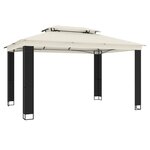 vidaXL Tonnelle à double toit crème 3 94x2 96 m acier