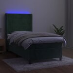 vidaXL Sommier à lattes de lit matelas LED Vert foncé 90x190cm Velours