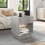 vidaXL Table basse avec LED infini gris béton 40x40x50 cm