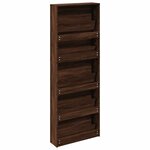 vidaXL Armoire à chaussures miroir 5niveaux Chêne marron 63x17x169 5cm