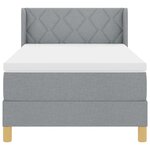 vidaXL Lit à ressorts avec matelas Gris clair 200 x 90 cm Polyester