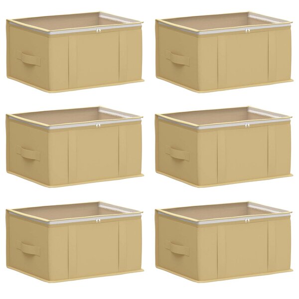 vidaXL Boîte de rangement avec fenêtre transparente 6 Pièces Crème