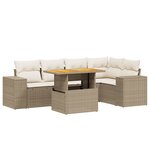 vidaXL Salon de jardin avec coussins 6 Pièces beige résine tressée