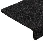 vidaXL Tapis de marches d'escalier 10 Pièces Noir 65x21x4 cm Aiguilleté