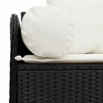 vidaXL Canapé de jardin avec coussins 3 places noir résine tressée