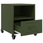 vidaXL Tables de chevet 2 Pièces vert olive 36x39x43 5 cm acier