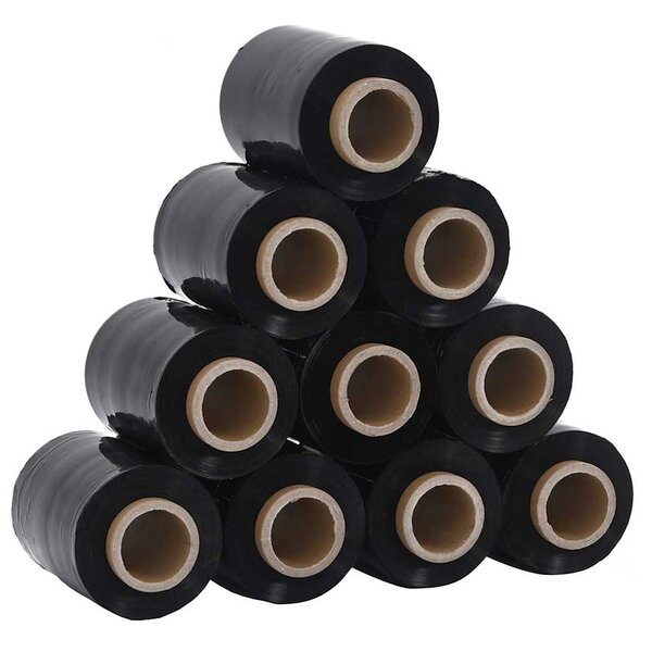 vidaXL Films étirables 10 Pièces noir 23 μm 10 cm x 300 m