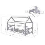 Lit cabane enfant TERY 90 x 190 beige