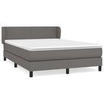 vidaXL Sommier à lattes de lit avec matelas Gris 140x200 cm Similicuir