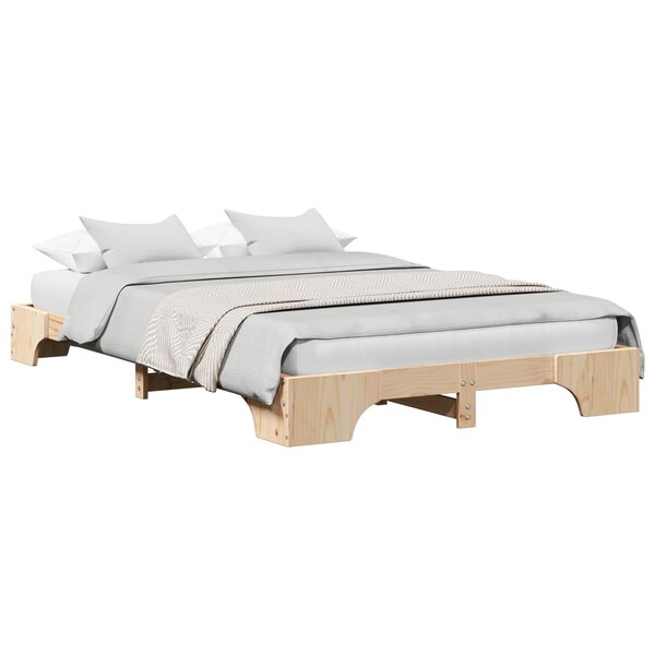 vidaXL Cadre de lit Naturel 120 x 200 cm Pin massif